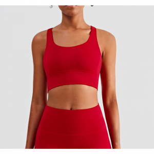 Cruzar sujetador deportivo sin respaldo en forma de u