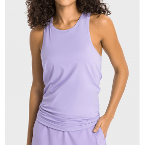Split O Neck Bowknot Yoga chaleco