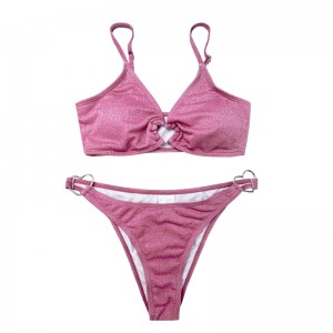 Anillo de metal trajes de color sólido de dos piezas