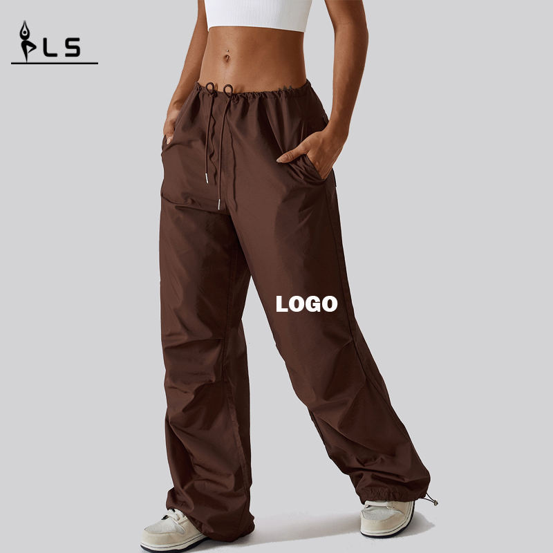 SC10113 Pantalones informales de pierna ancha Las mujeres de estilo americano de estilo americano \\\\ sharnt-starts rectas pantalones holgados