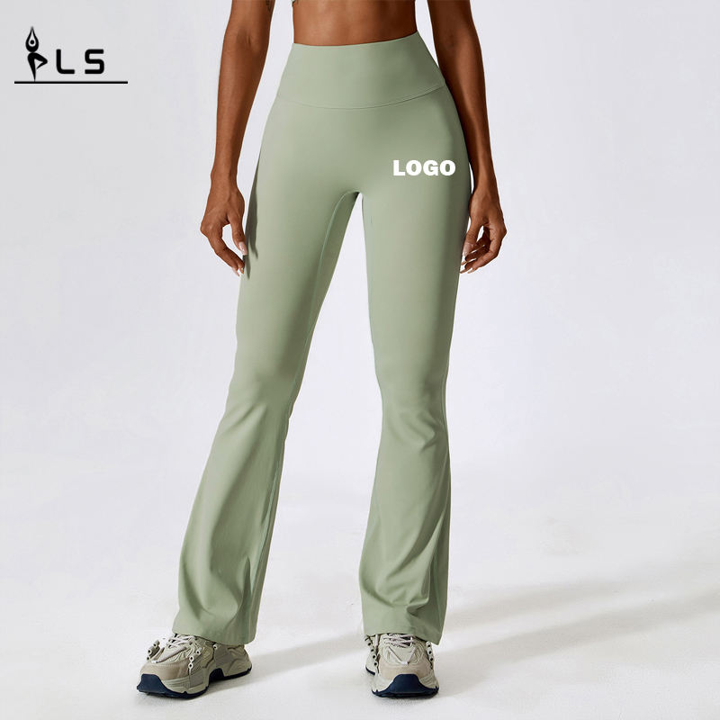 SC101110 Scrunch Butt Flare Leggings Pantalones de yoga para mujeres Leggings de levantamiento de tope Sports Pantalones de yoga acampanados