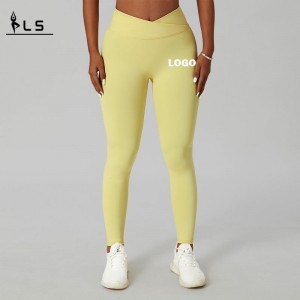SC101012 Leggings de elastane denylon sin costura para mujeres empuje hacia arriba respirable Leggings de yoga Pantalones de yoga
