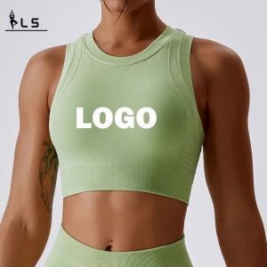SC10185 Sports Sport Sport Top Fitness Solid Color Shock Proight Pro Running Sports Bra con cierre posterior