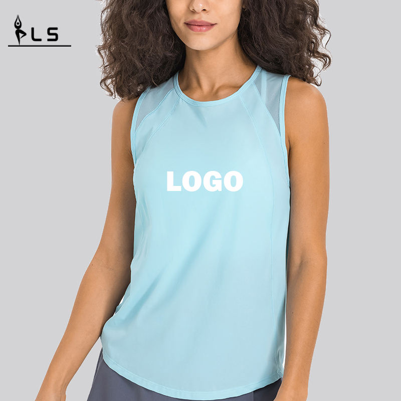 SC10244 Spring Fashion Blouse suelto chaleco de yoga Top de tanques Hollow Topes de entrenamiento hueco