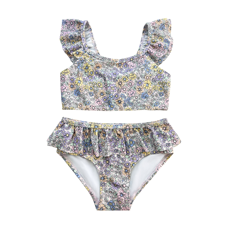 Traje de baño floral de dos piezas de dos piezas